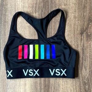 Victorias Secret VSX Black Color block Sports Bra Sz S